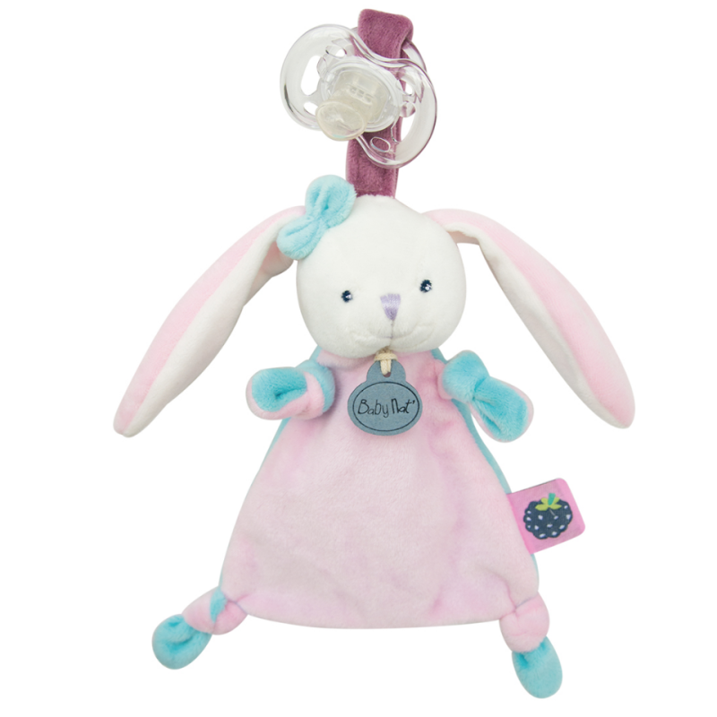 Berry lapin attache-sucette rose bleu mûre 